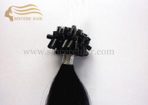 Quality 20&quot; Remy Human Hair Extensions - 50 CM Jet Black Micro Ring Loop Hair Extensions 1.0 G / Strand For Sale wholesale