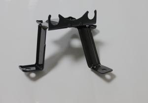 Quality metal stamping parts, black coated steel stamping support bracket wholesale