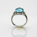 Fashion Jewelry Oval Blue Topaz Cubic Zirconia Sterling Silver Ring (R239)