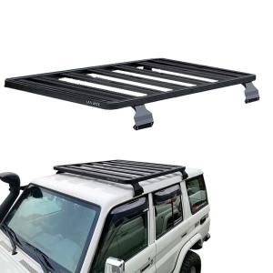 Quality Black Powder Coat Aluminium Alloy Universal Roof Rack with Mounting Gutter For Toyota LC79 wholesale