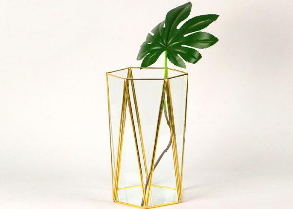 Glass artifact six-sided arrange flowers vase greenhouse decoration landscape