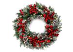 24'' PVC Plastic Artificial Flower Christmas Berry Wreath UV-Resistant