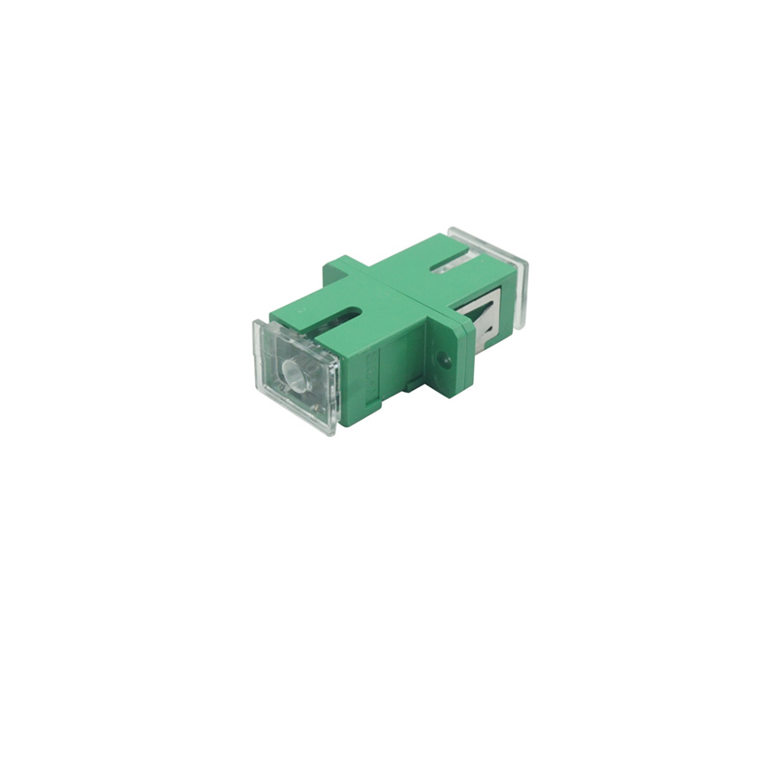 SC APC UPC Fiber Optic Adapter Single Mode Simplex With Dust Cap