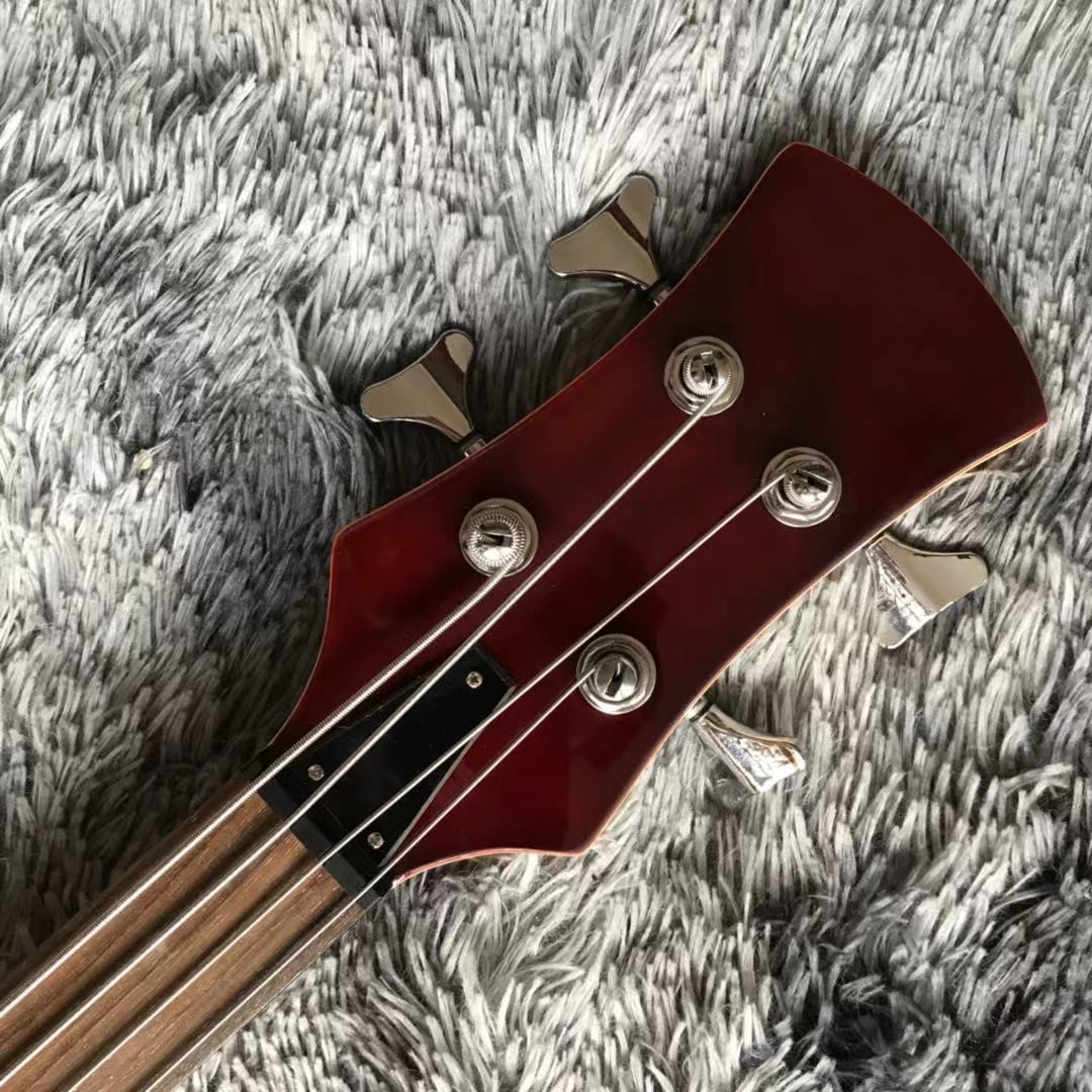 Custom Grand ALEM Mark King Deluxe Custom 4 Strings Neck Through Body Cut Bottom Heart WALNUT Guitar Bass