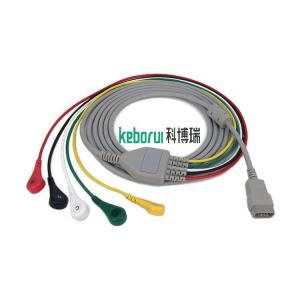 Quality DB9 One Piece 5 Leads EKG ECG Patient Cables 9 Pin TPU AHA IEC ECG Cable wholesale