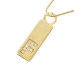 Rectangle Custom DIY Pendant Necklace CZ 18k Gold Plated Initial Necklace