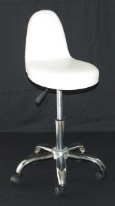 Quality Chrome Salon Rolling Chair , Comfortable White Office Chair 360 Degree Swivel wholesale