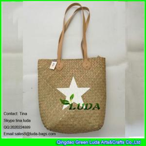Quality LUDA natural handmade seagrass straw bags with white star painted wholesale