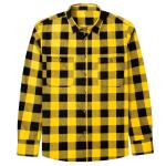 Couple Men′s Flannel Checked Shirt Buckle Ordinary Fitted Long-Sleeved Casual
