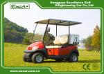 Red 48V Trojan Battery Electric Golf Car With Small Ice Box / Two Seater Golf