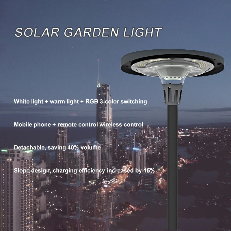 Residential 1200w RGB Solar Garden Lights Patio Solar Garden Path Lights