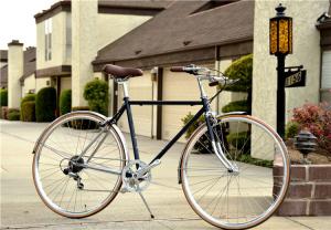 Quality V brake colorful hi-ten steel 26/28 size elegant retro city bike with basket made in China wholesale