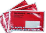 Customize plastic self adhesive packing list bag, envelope cash bag/plastic
