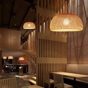 Quality Modern minimalist restaurant bedroom pure bamboo art bamboo hand-woven chandelier(WH-WP-36) wholesale