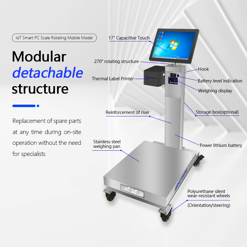 Rotating 15inches Android Display Touchscreen Industrial Platform Scale 40cm by 50cm