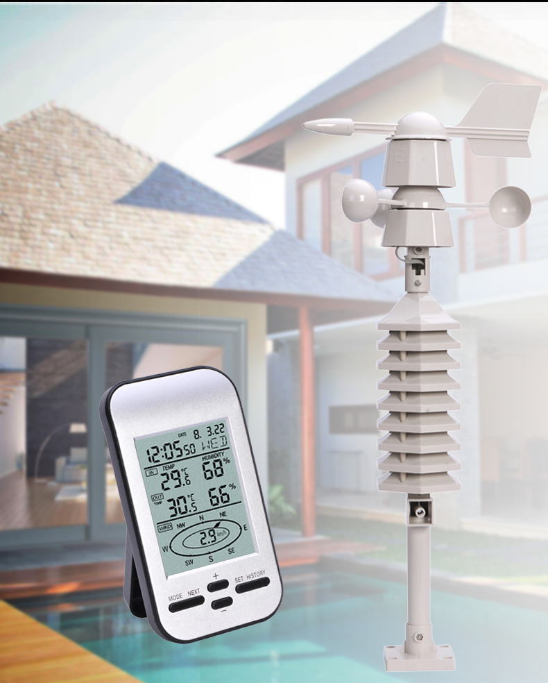 Outdoor Wireless Weather Station Temperature Humidity Wind Direction And Speed Sensor