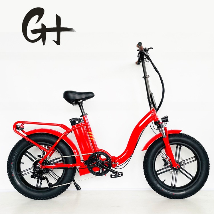 750W 1000W 48V Fat Tire 4.0" Folding Silver Frame 5 Spokes Electric Folding Bike 20 Inch