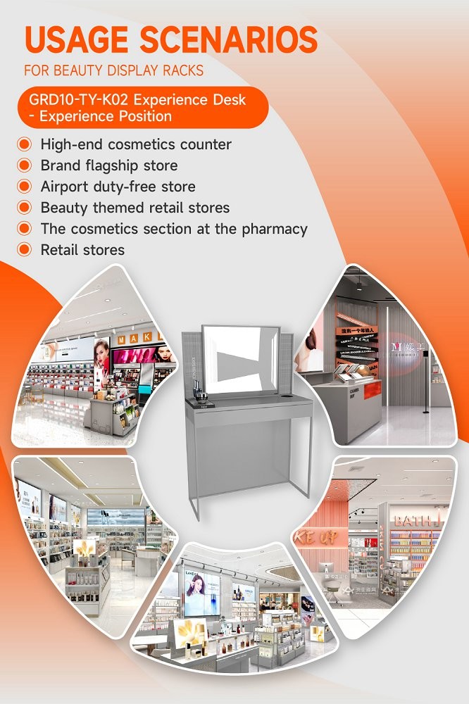 GDR10-TY-K02 Retail Store Display with Porcelain White Organic Letters and USB Charging Ports for Mall Booths