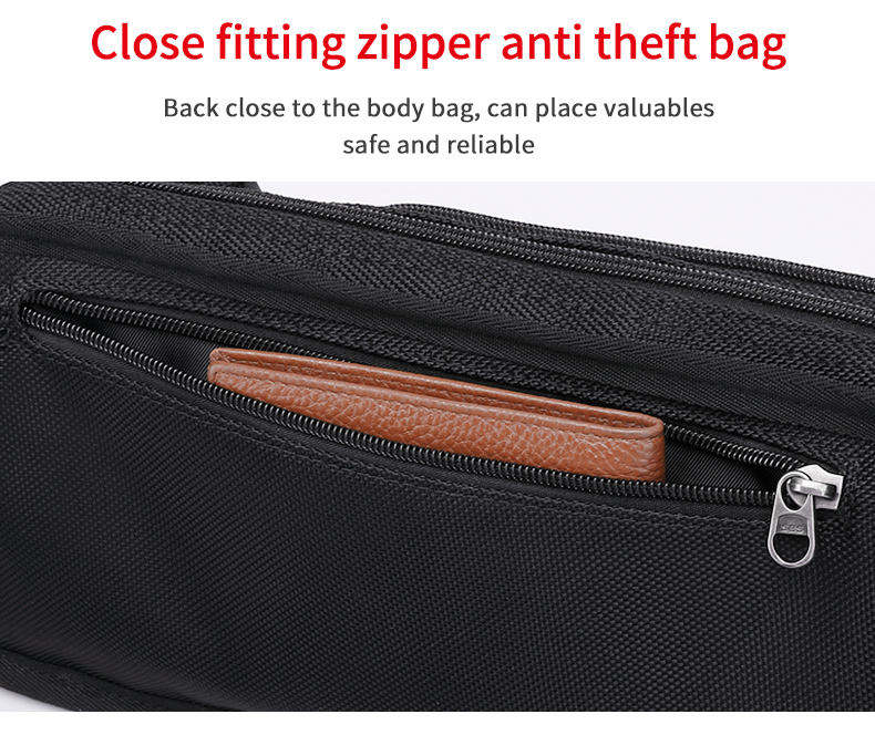 Leisure Style Men'S Outdoor Waterproof Waist Bag Length 27cm Lightweight