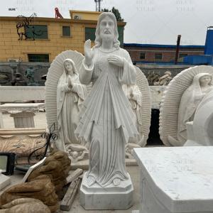 Quality White Marble Divine Mercy Statue Jesus Sculpture church Life Size Catholic Religious Home Decor Outdoor wholesale