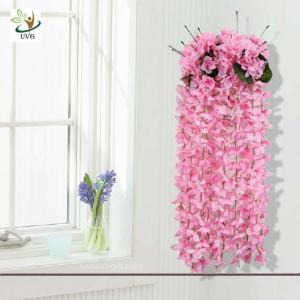 Quality UVG High Quality Artificial Wisteria Flowers Wedding Shelf Hanging Flower Arrangement wholesale