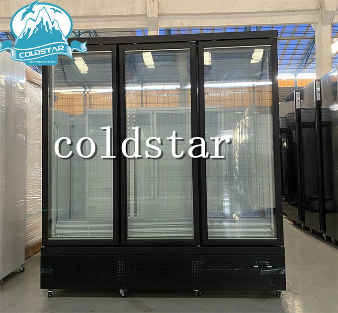 RUIBEI Auto Defrost Upright Beverages Showcase Double Glass Doors Freezer Refrigerator