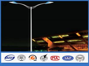 Quality 2 Arms Conical galvanized steel BS729 flood light pole , easy maintenance commercial lighting poles wholesale