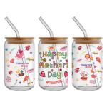 Custom Waterproof Full Color Logo Design 16oz 20oz 24oz Dtf Cup Wrap Transfers