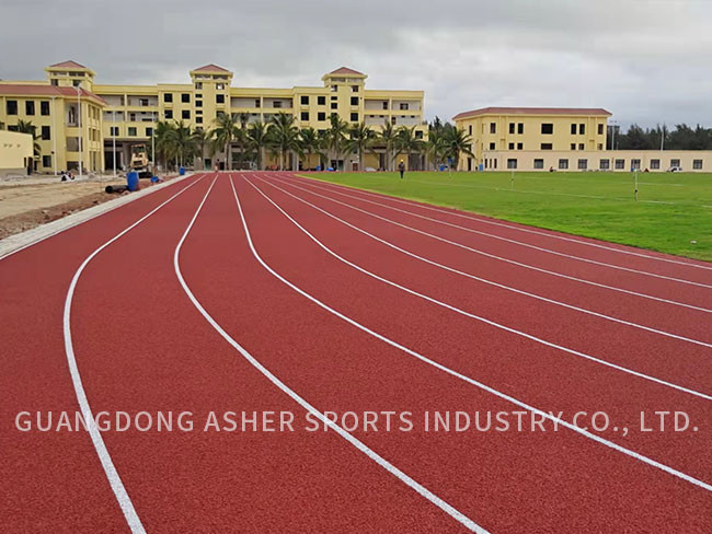 Red PU Material Tartan Track Material , Outdoor Sports Flooring 13mm Thickness