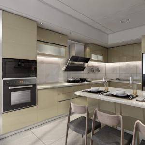 Quality Wood Modular Mdf Slab Modern Kitchen Cabinets 18mm For Kitchen Off White wholesale
