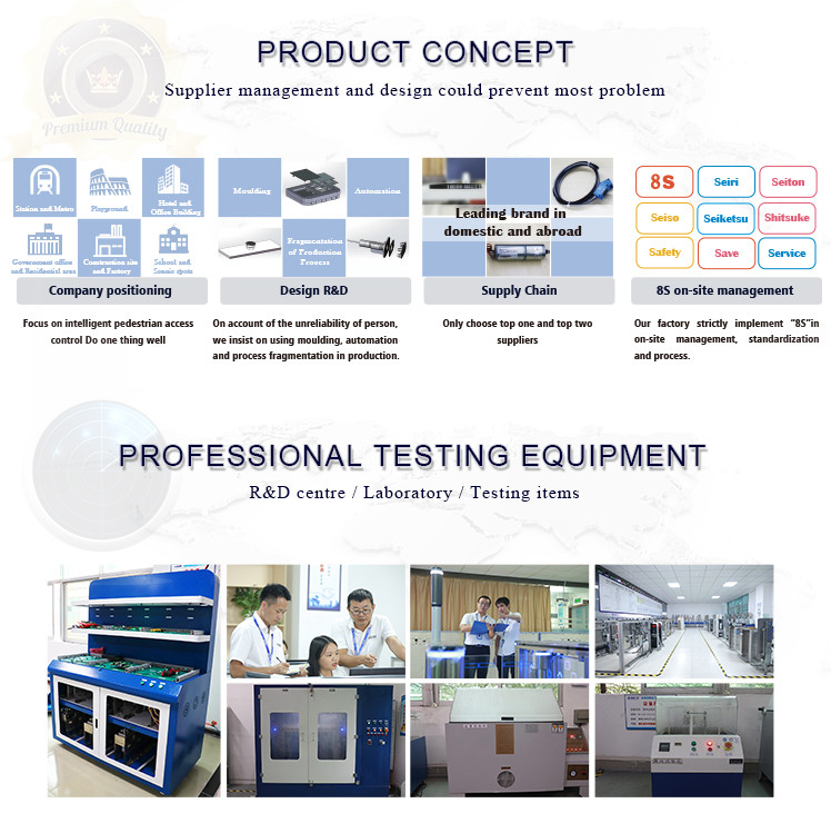 Fast Access Control Speed Gate Turnstile Swing Barrier Gate With LED Strip Bar