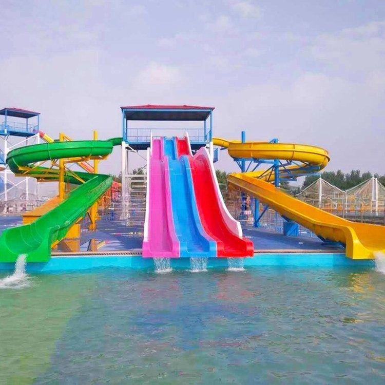 Swimming Pool Speed Slide Fiberglass Water Park Equipment