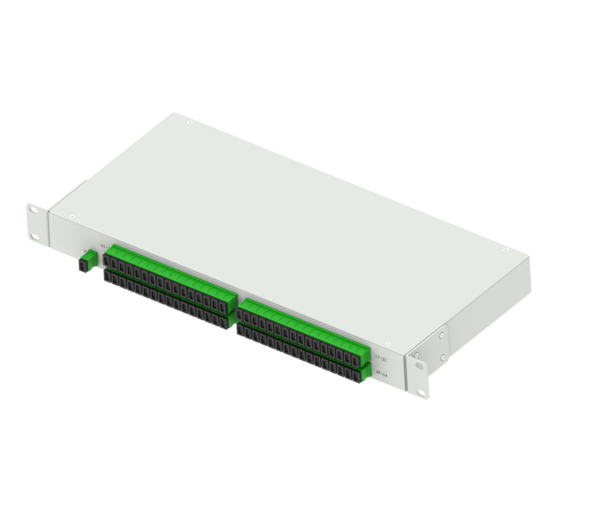 ODN Network 19inch APC Type Fiber Optic Splitter Panel for 1U Height Data Center FTTX
