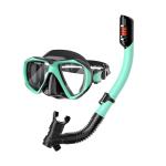 Dry Tube Diving Face Mask And Snorkel Equipment Black White