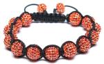 Adjustable Shamballa Bracelet, Red Rhinestone Ball