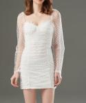 Custom Clothing Factory China Women'S Sexy Polka Dot Mesh Long Sleeved Dress