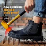 Crazy Horse Leather Chelsea Safety Shoes Waterproof Steel Toe Boots Industrial