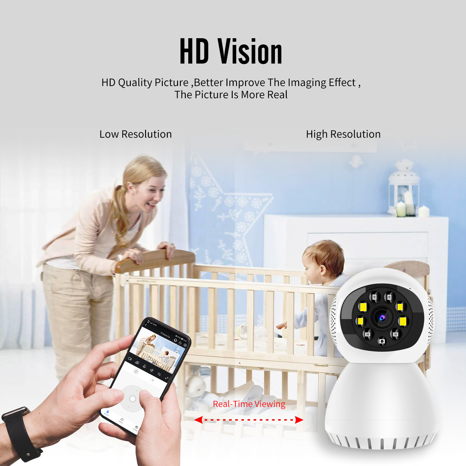 Indoor Tuya Smart Mini Camera Wifi 2.4g/5g Motion Detection Tracking Night Vision