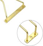 Gold 15.8-Inch Single Rail Metal Wine Glass Rack Under Cabinet Stemware Storage