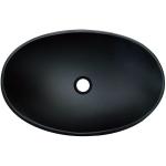 Ingot Shape Acid Matt Black Vanity Basin Bathroom 540mm Length Tempered Glass