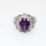 Fashion Jewelry 8mmx10mm Oval Cut Pink Cubic Zircon 925 Silver Ring(R19)