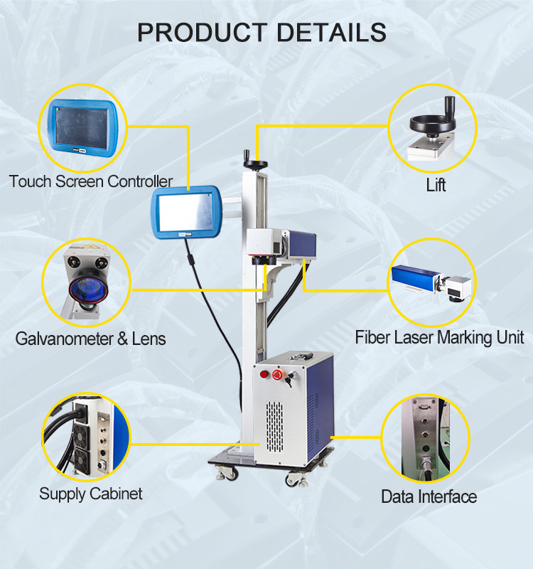 50W Stainless Steel Laser Marking Machine AC220V 60Hz ISO Certificate