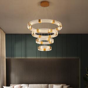 Quality Luxury Chandelier Lights For Living Room Bedroom Kitchen Parallel Ring LED Chandelier(WH-MI-187) wholesale