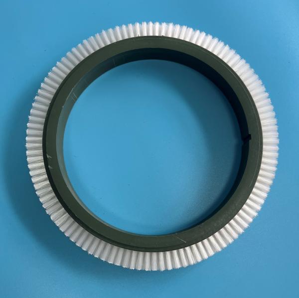 122 Inner Dia Stenter Machine Parts Brush Wheel Green Plastic Body White Nylon