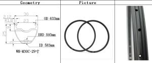 Quality super light only420g30x25mm width MTB carbon rims clincher Mountain bike 29&quot; clincher rims wholesale