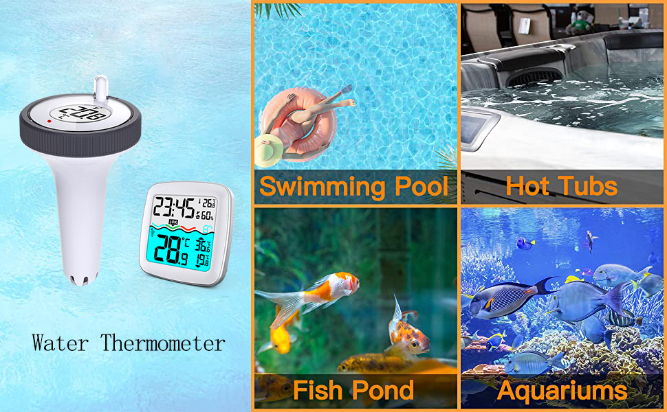 OBM Customized Support Indoor And Outdoor Solar Powered Wireless Digital Pond Or Floating Pool Thermometer