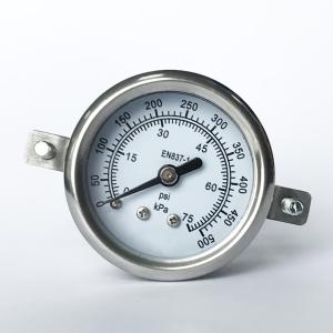 Quality Glycerin 500 KPa Liquid Filled Pressure Gauge 75 Psi Dual Scale SS 316 Manometer wholesale