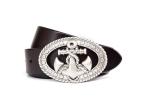 Western Mens Casual Leather Belt Zinc Alloy Buckle Durable BRACHI
