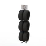 Automobile Cover Tyre 6 Rubber Tires Metal Display Rack Kd Base