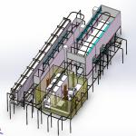 PLC Electrostatic Powder Coating Plant Equipment Gas Diesel Heating